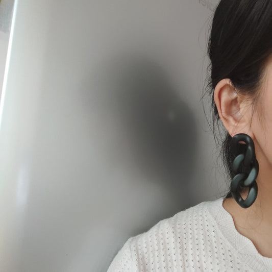 Fashionable Exaggerated Chain Stud Earrings