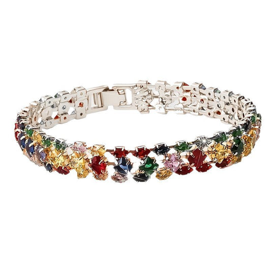 European And American Luxurious Color Zircon Bracelet