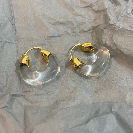 Fashionable U-Shaped Earrings Female New Personality Exquisite High-End Transparent Resin Earrings