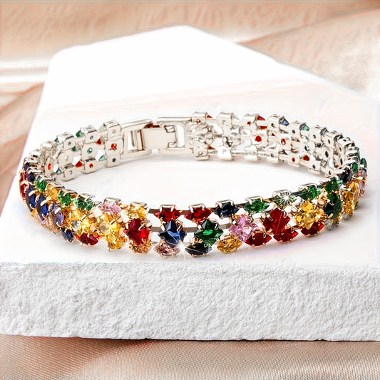 European And American Luxurious Color Zircon Bracelet