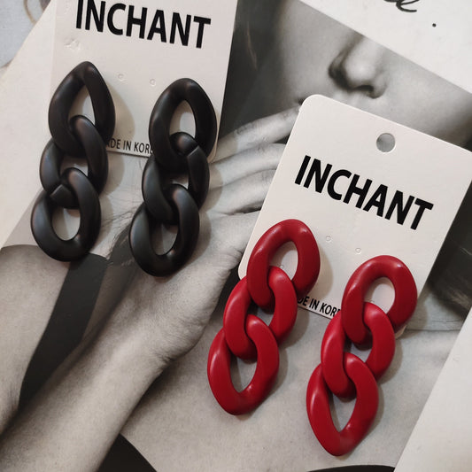 Fashionable Exaggerated Chain Stud Earrings